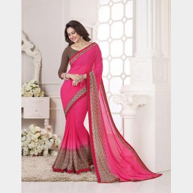 Vinay’s soft Printed Georgette Sharee with beautiful embroidered blouse piece  